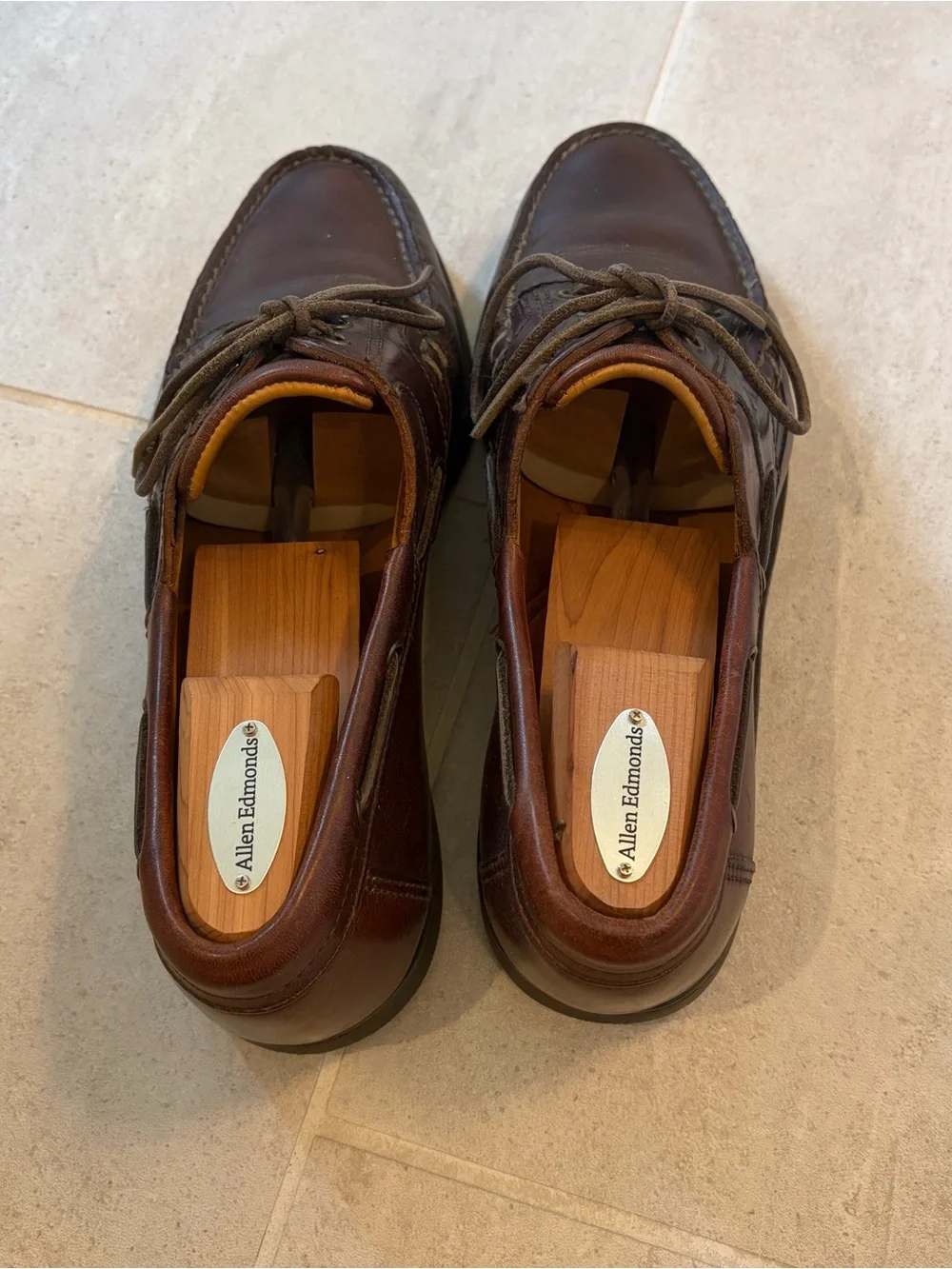 Allen Edmonds Brown Leather Key Largo Boat Shoes